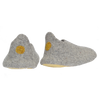 Hand made Boiled Merino Wool Slippers - Mid Grey Marl