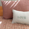 Camomile Love Padded Cushion - Ivory Back ground with green check