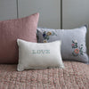 Light Blue + Coco check Embroidered Cushion Cover with Filler
