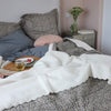 Merino Wool Crochet Edge Blanket - Chalk