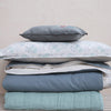 Organic Cotton Reversible Duvet Cover - Blue grey/Stone