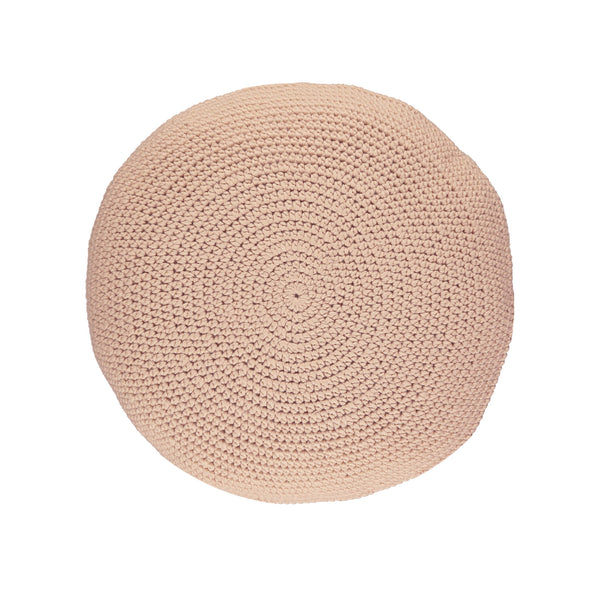Crochet Circular  Wool Cushion - Peach Blossom