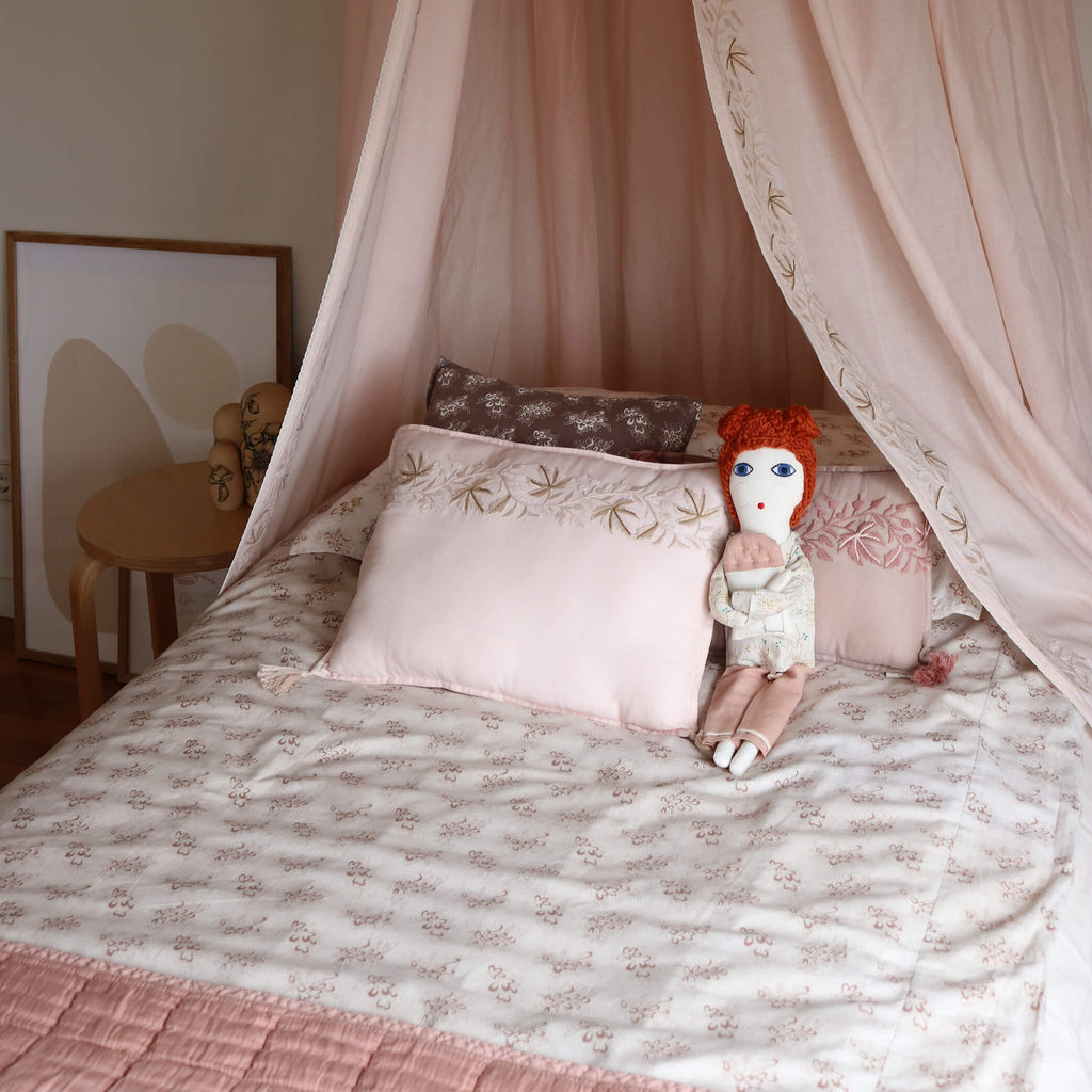 Celia Floral Mink & Stone Duvet Cover Camomile London