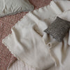 Merino Wool Crochet Edge Blanket - Chalk