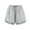 Hand Embroidered Voile Shorts in Chalk