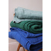 Square Quilted Gauze Blanket - Cobalt Blue