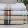 Ecru Sage Stripe Soft Waffle Cotton Towels
