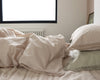 Organic Cotton Percale lace Stone Duvet Cover