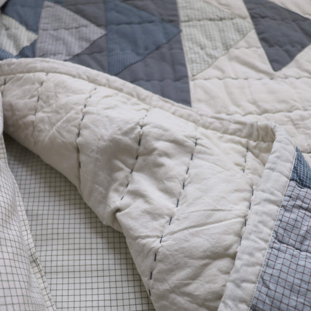 Hand Quilted Geo Patchwork Quilt
