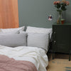 Cotton percale Chalk fitted sheet
