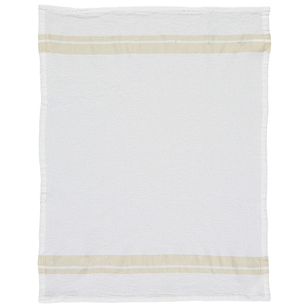 White Stripe Soft Waffle Cotton Towels