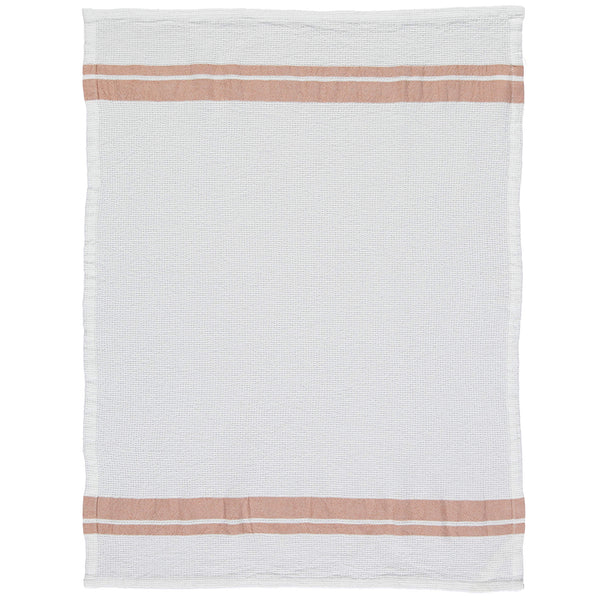 White Stripe Soft Waffle Cotton Towels